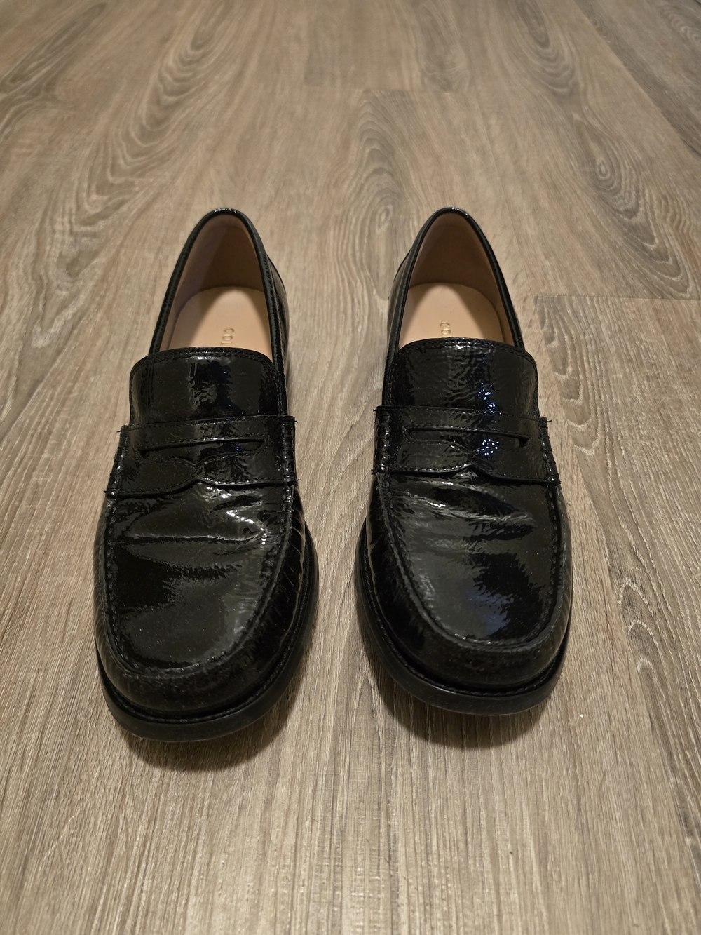 Cole Haan Black Patent Leather Penny Loafers